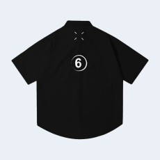 메종 마르지엘라 홀 워싱 포켓 셔츠 블랙